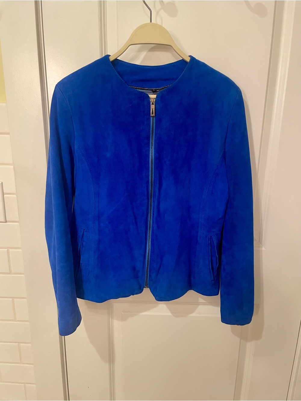 Vintage cobalt blue suede jacket